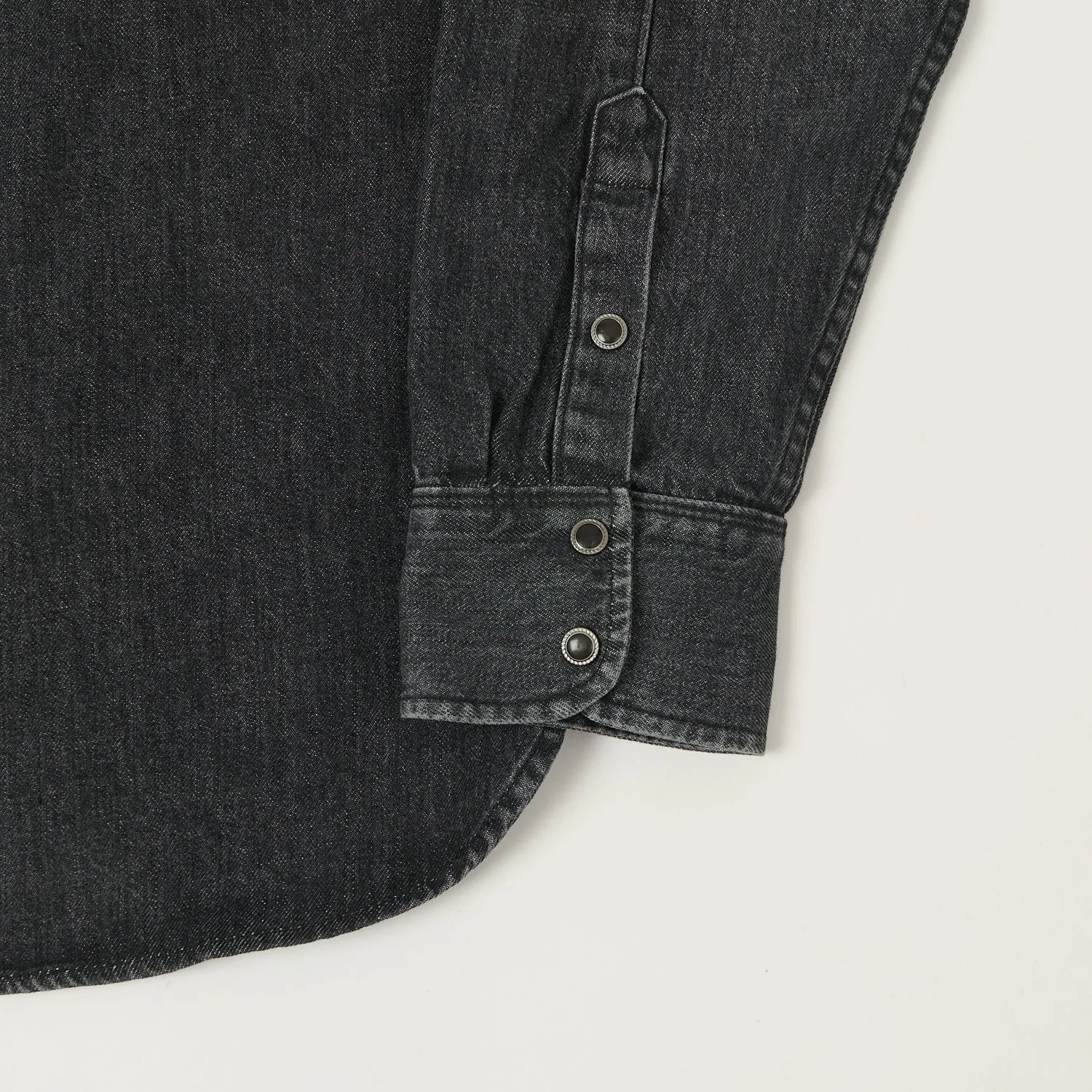 Low Maintenance Freenote Cloth 'Modern' 11oz Denim Western Shirt - Black Stone Wash