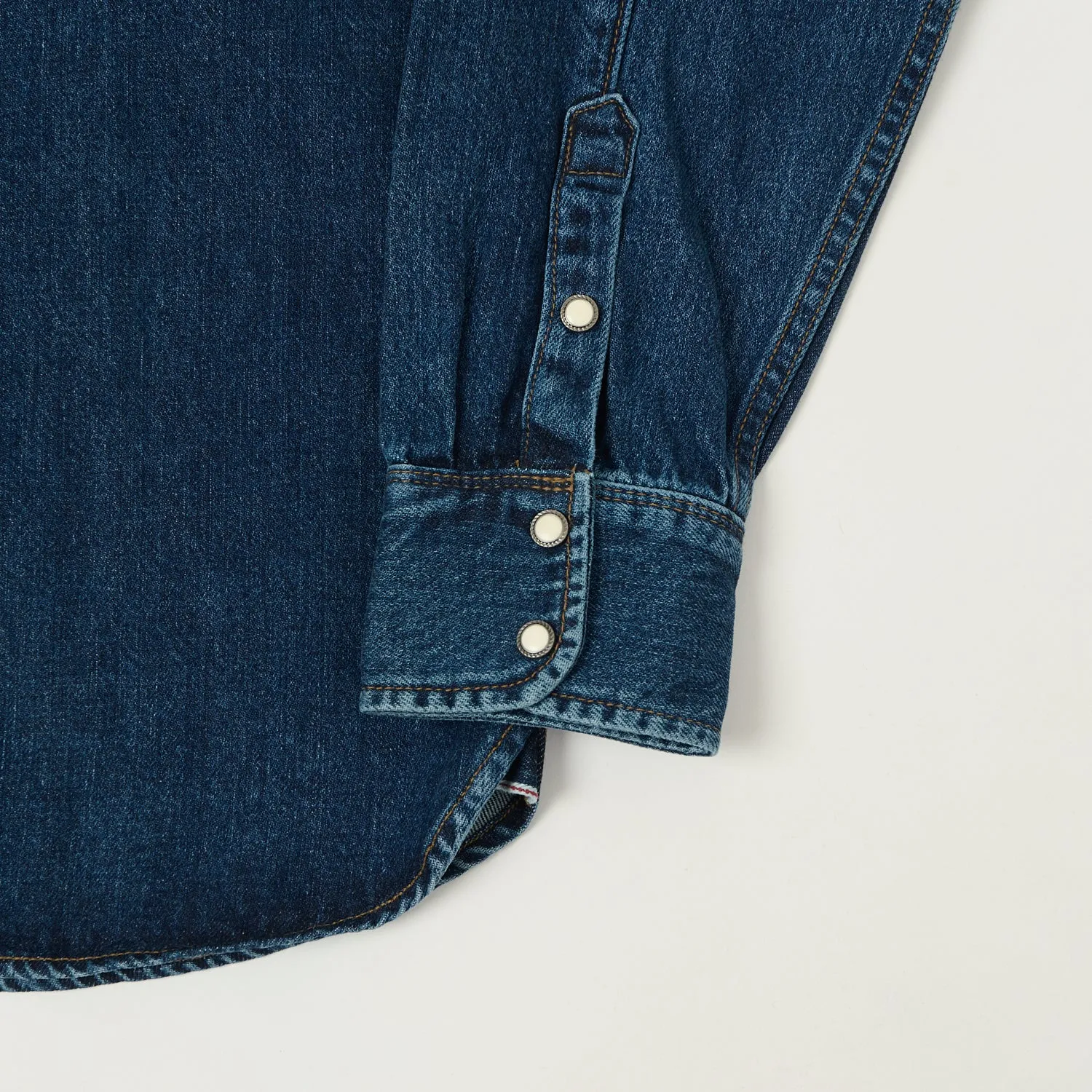 Freenote Cloth 'Modern' 11oz Denim Western Shirt - Stone Wash Resort Wear Fall Foliage