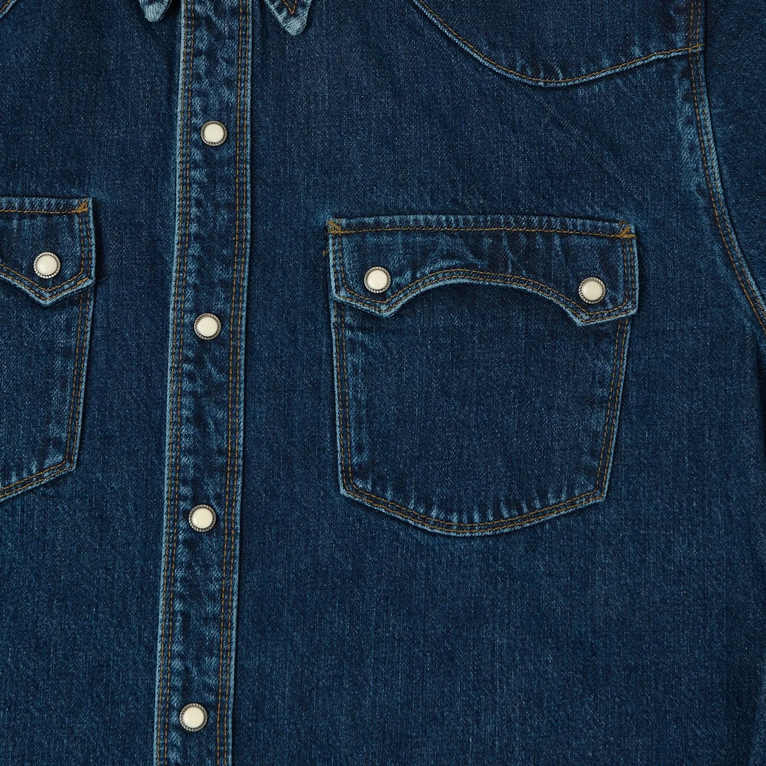 Stretchable Material Unisex wear Freenote Cloth 'Modern' 11oz Denim Western Shirt - Stone Wash