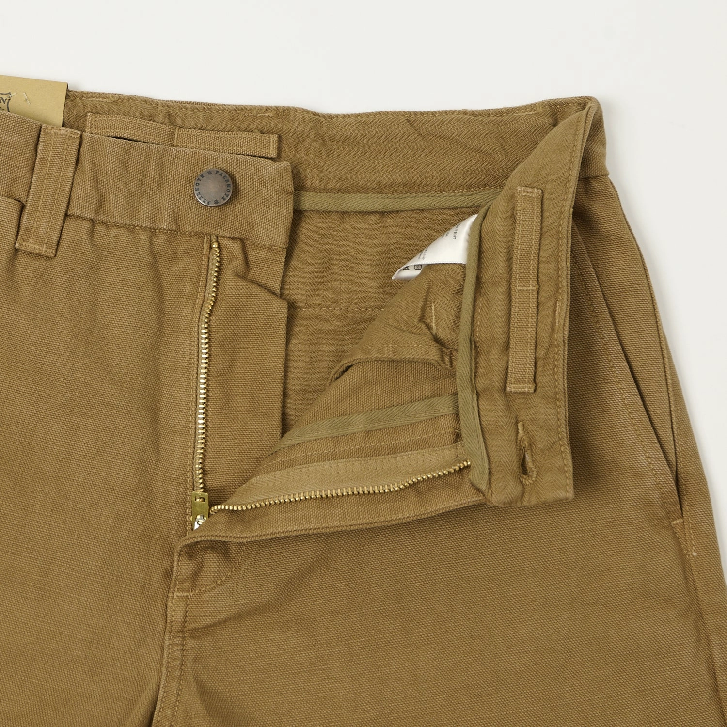 Freenote Cloth Heavyweight 14oz Slub Deck Pant - Tan Side Pockets Layering Comfort