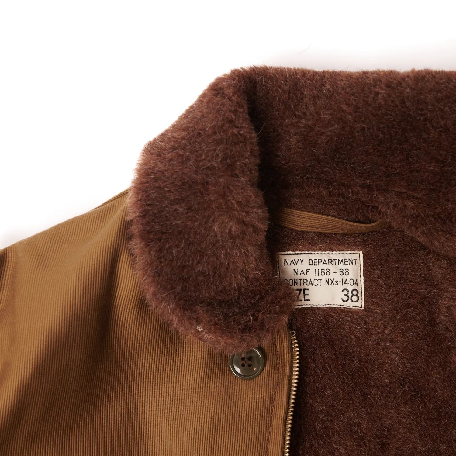 Freewheelers & Co 1940s Type N-1 Deck Jacket - Dark Khaki/Beige Layered Cuff System Eco Conscious Production