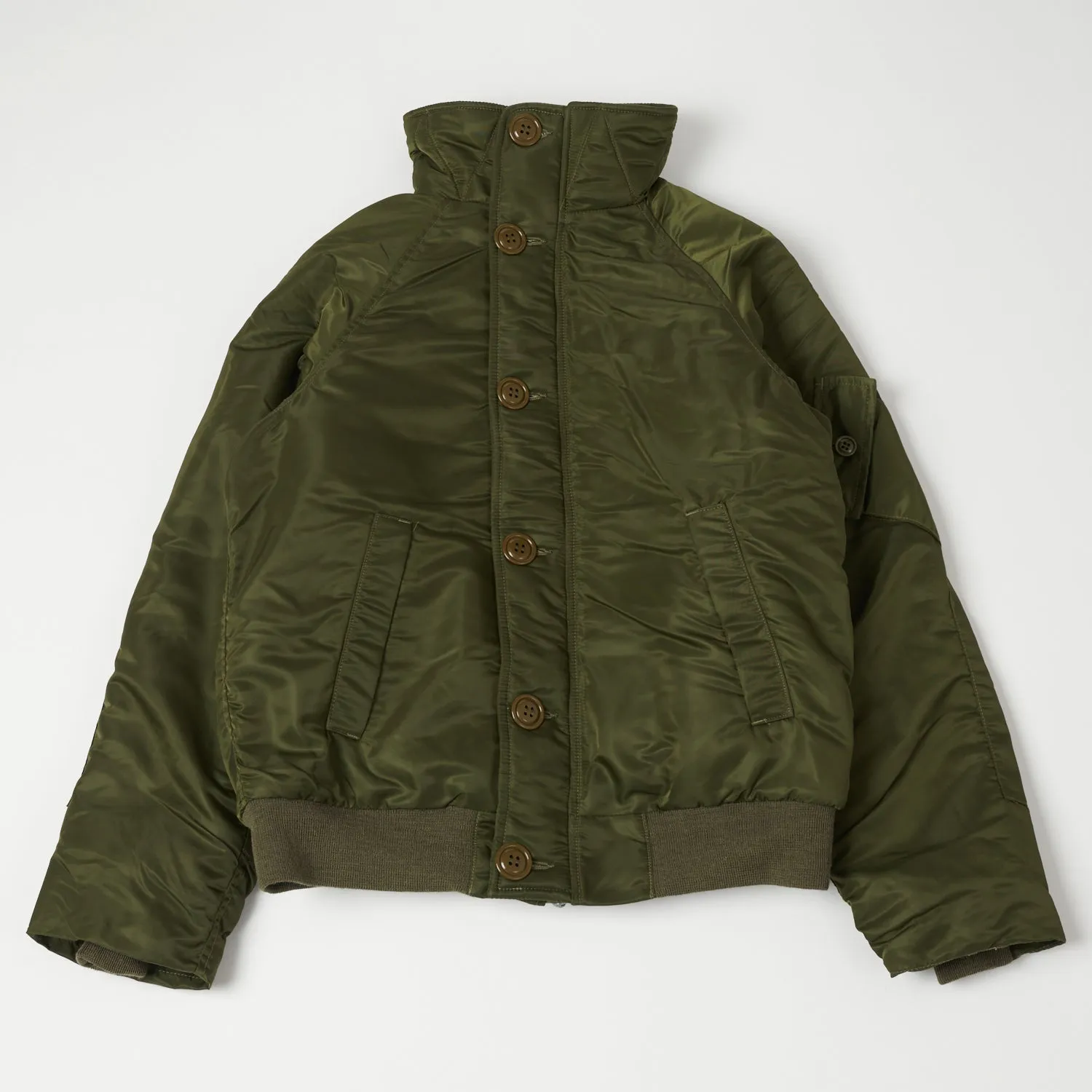 Freewheelers & Co Military ??Cold Weather Air Crew' Jacket - Olive Drab Slim Silhouette Eco Friendly Production