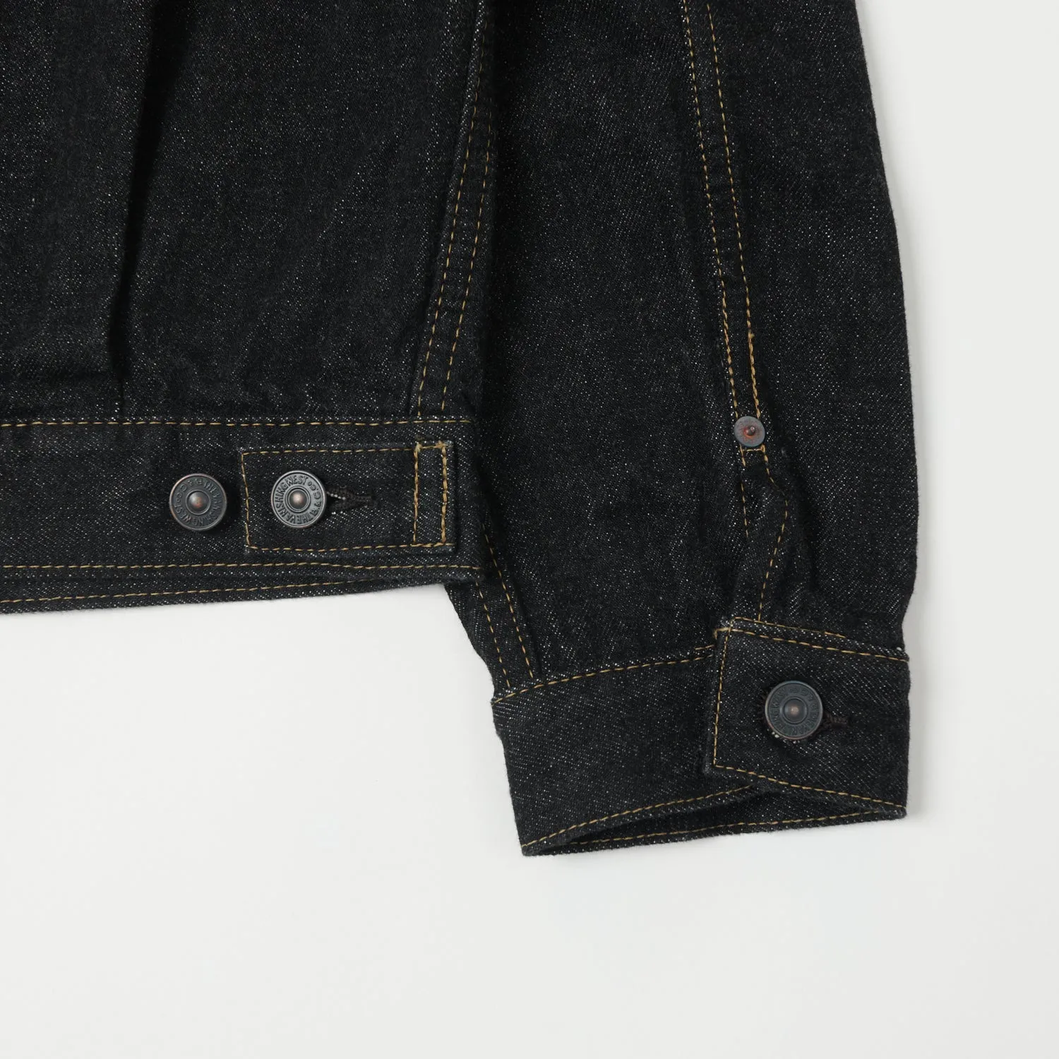 Freewheelers & Co Motor Psyclone 507B 14oz Type II Denim Jacket - Black Eco Friendly Construction