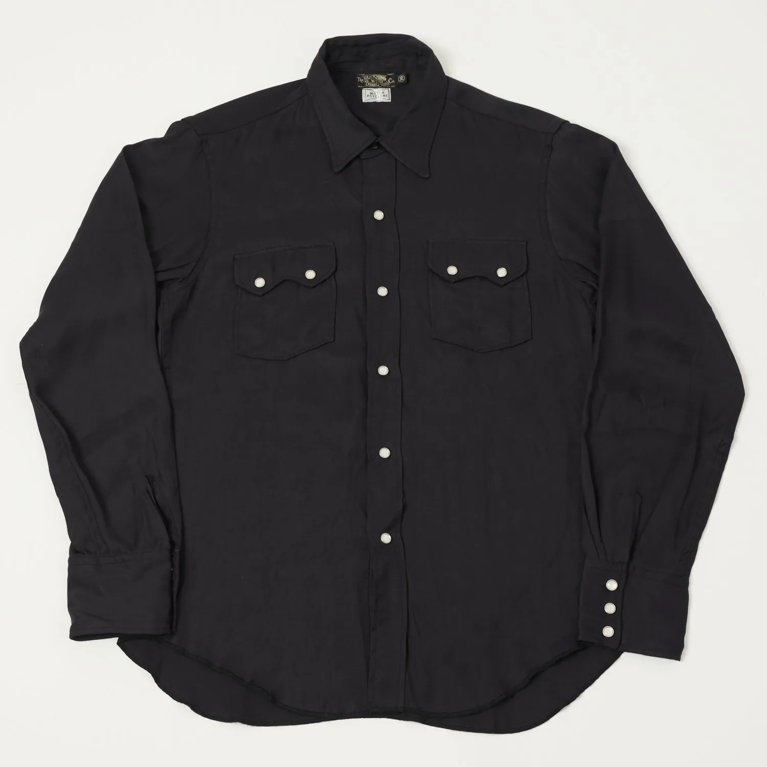 Freewheelers & Co Motor Psyclone 'Rebellion' 1950s Western Shirt - Black Minimalist Closure