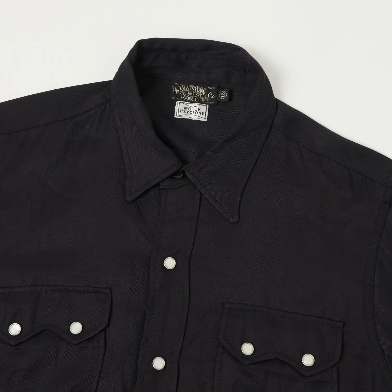 Rooftop Bar Freewheelers & Co Motor Psyclone 'Rebellion' 1950s Western Shirt - Black