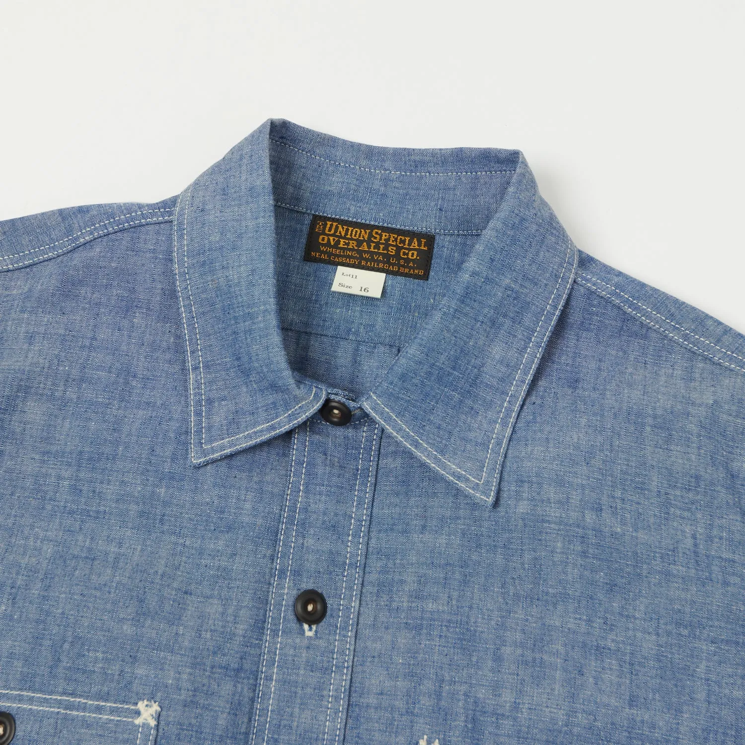 Freewheelers & Co Union Special Overalls 'Neal' Vintage Chambray Shirt - Indigo Perfect Wear