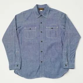 Freewheelers & Co Union Special Overalls 'Neal' Vintage Chambray Shirt - Indigo Stylish Comfort Tailored Cuffs