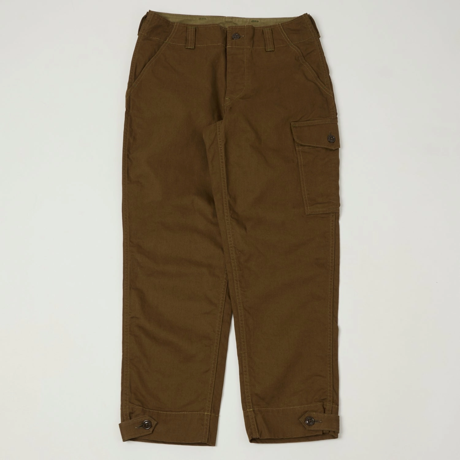 Freewheelers & Co Aviators Trouser - Dark Sepia Brown Chilly Weather Comfort Flexible Gusset Design