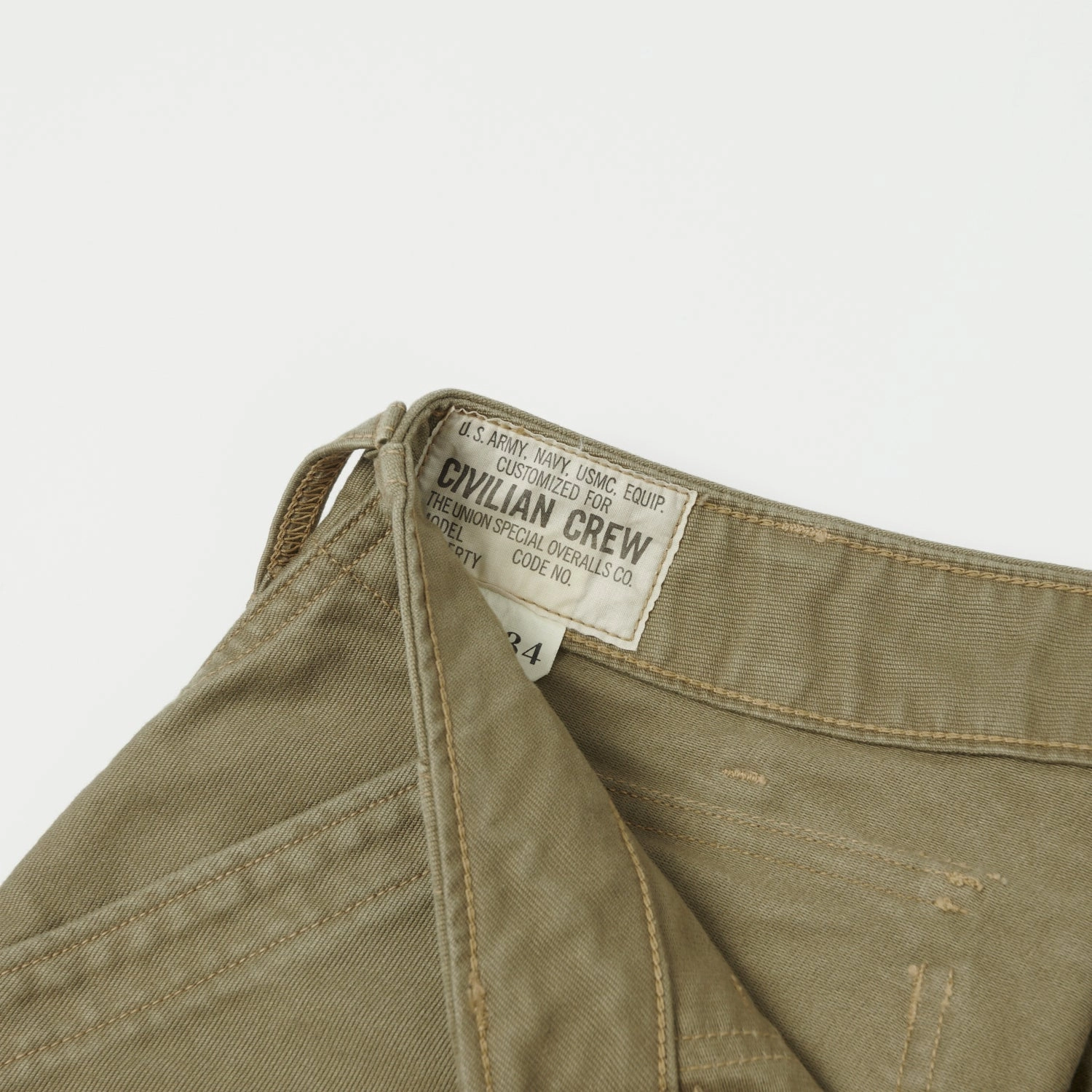 Sweat Wicking Lining Non Restrictive Freewheelers & Co Military Utility Trouser - Khaki Beige
