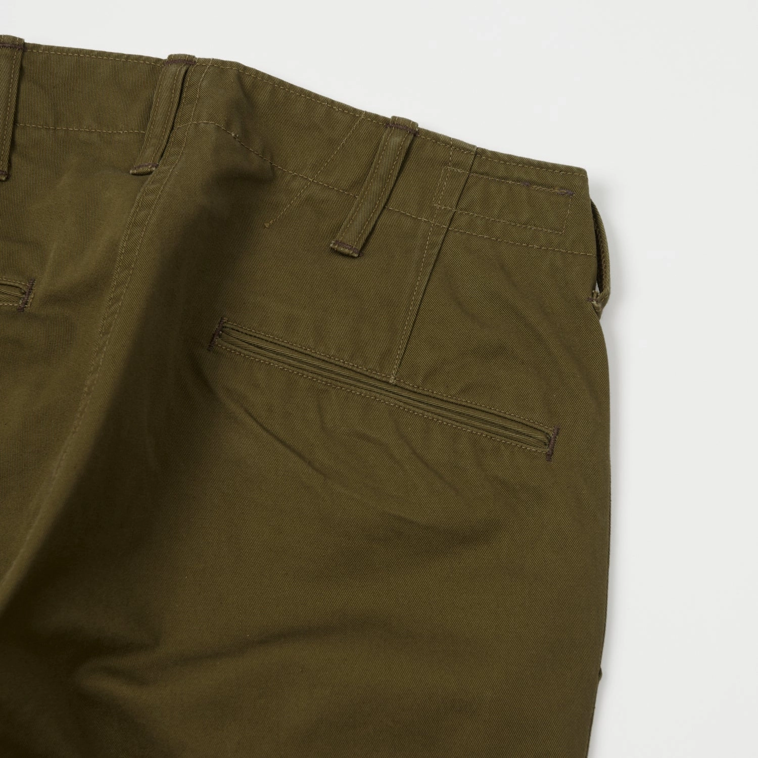 Smooth Fabric Sleek Appearance Freewheelers & Co U.S. Army M-1942 Trouser - Olive