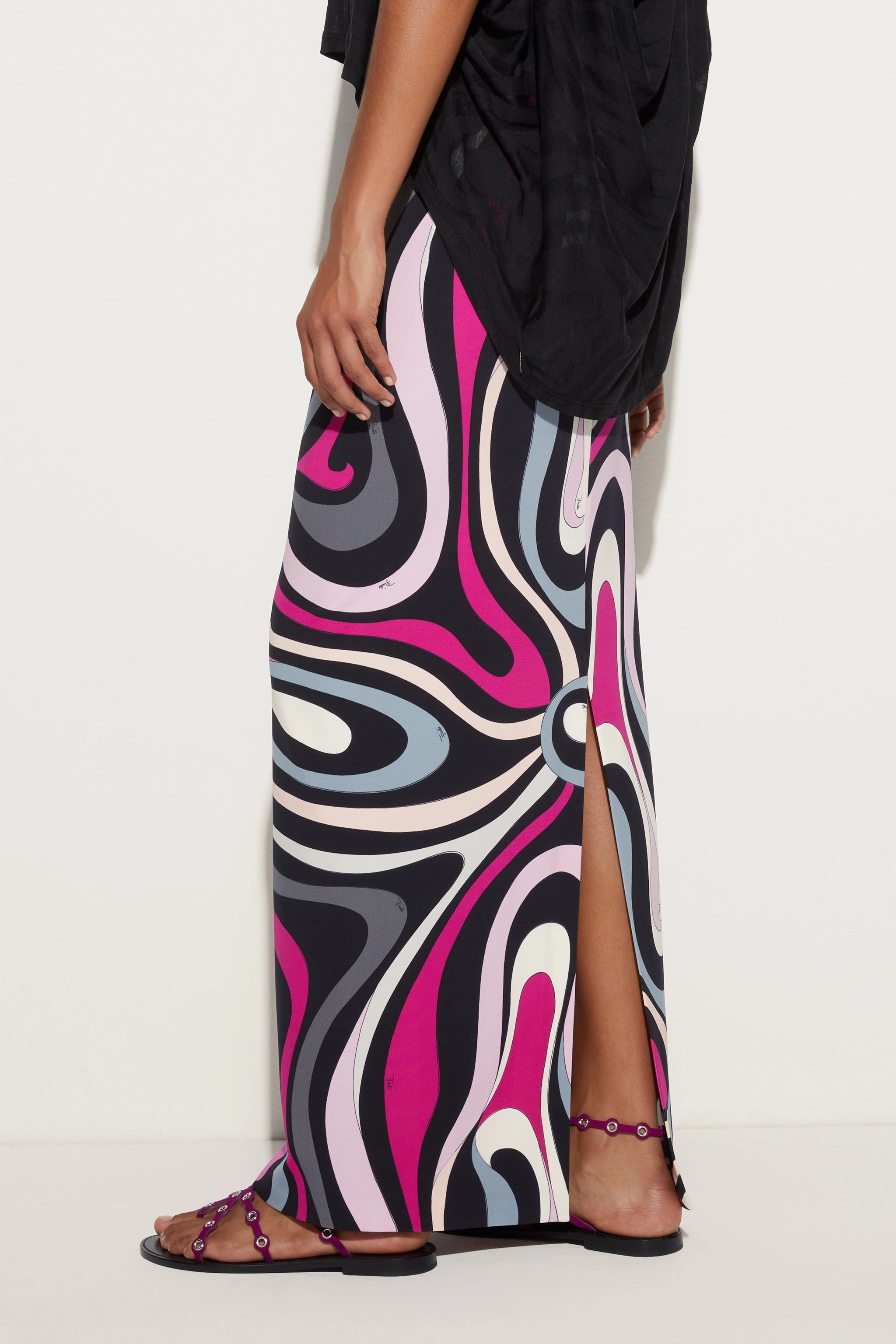 Marmo Print High Waist Skirt All Season