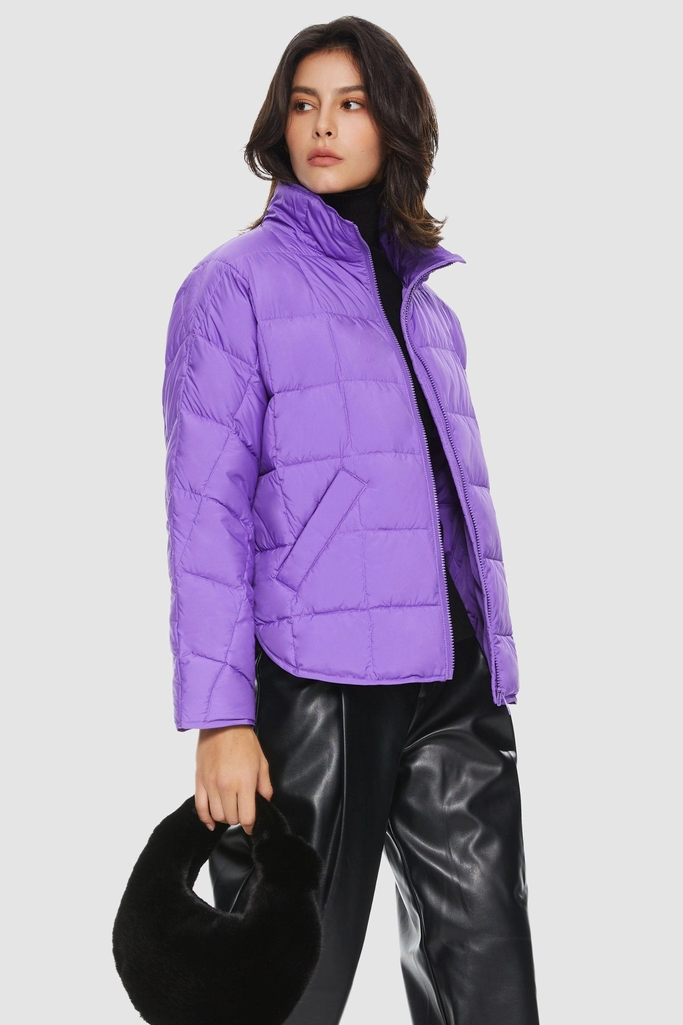 Relaxed Fit Structure Lightweight Insulated Down Puffer Jacket