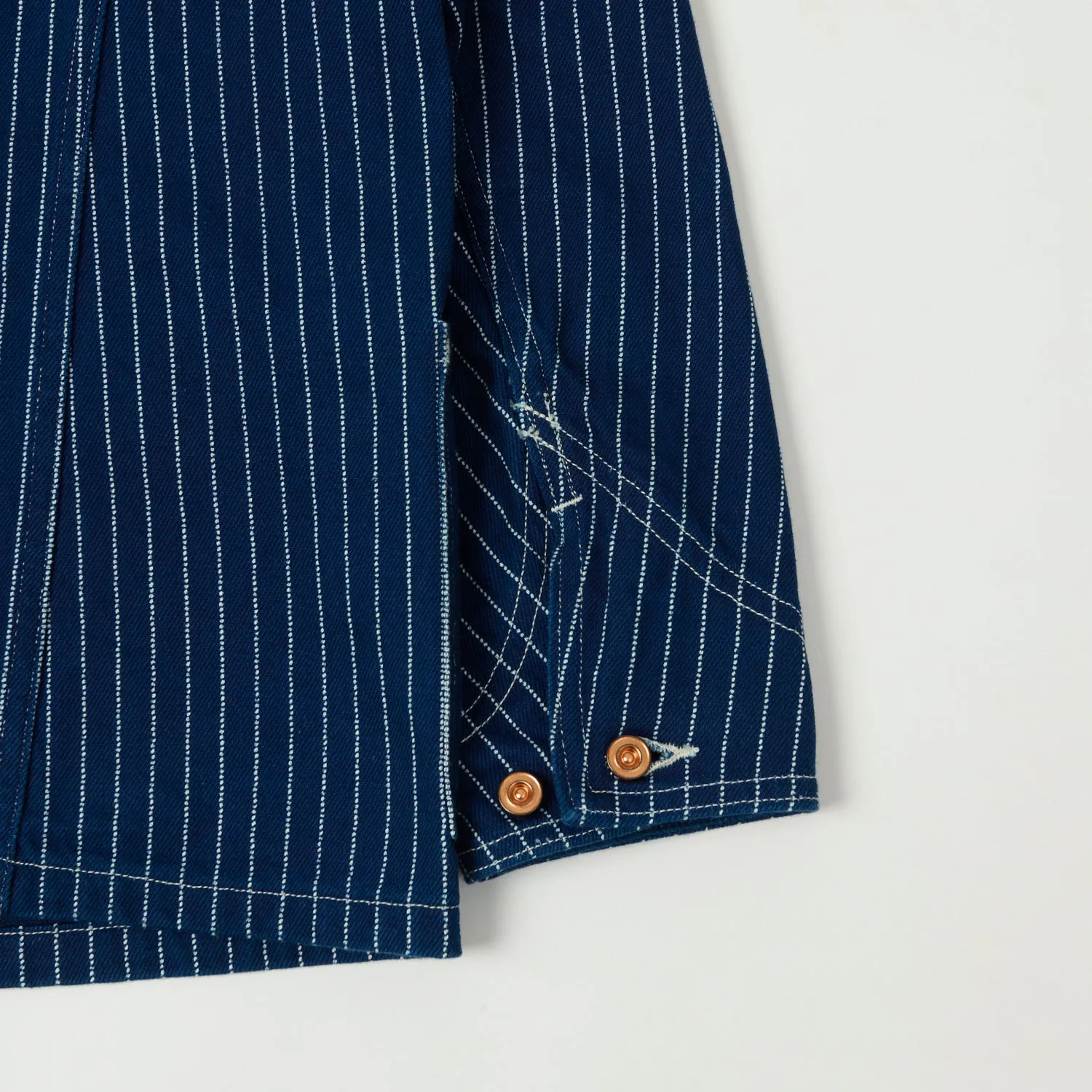 Pattern Print Full Count 2015 Early 1900s Wabash Chore Jacket - Indigo