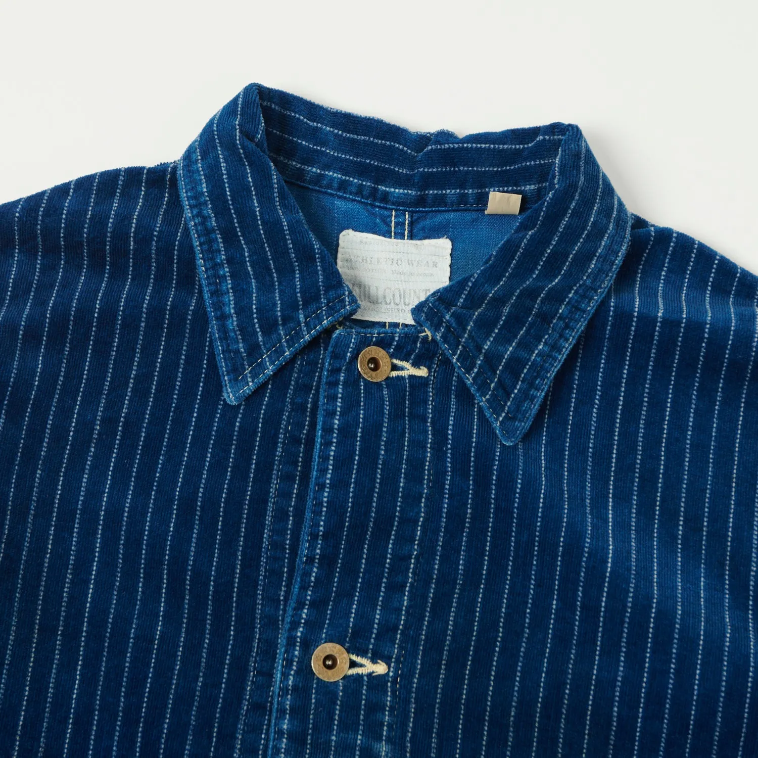 Long Lasting Shape Retention Full Count 2015 Wabash Corduroy Chore Jacket - Heavy Wash