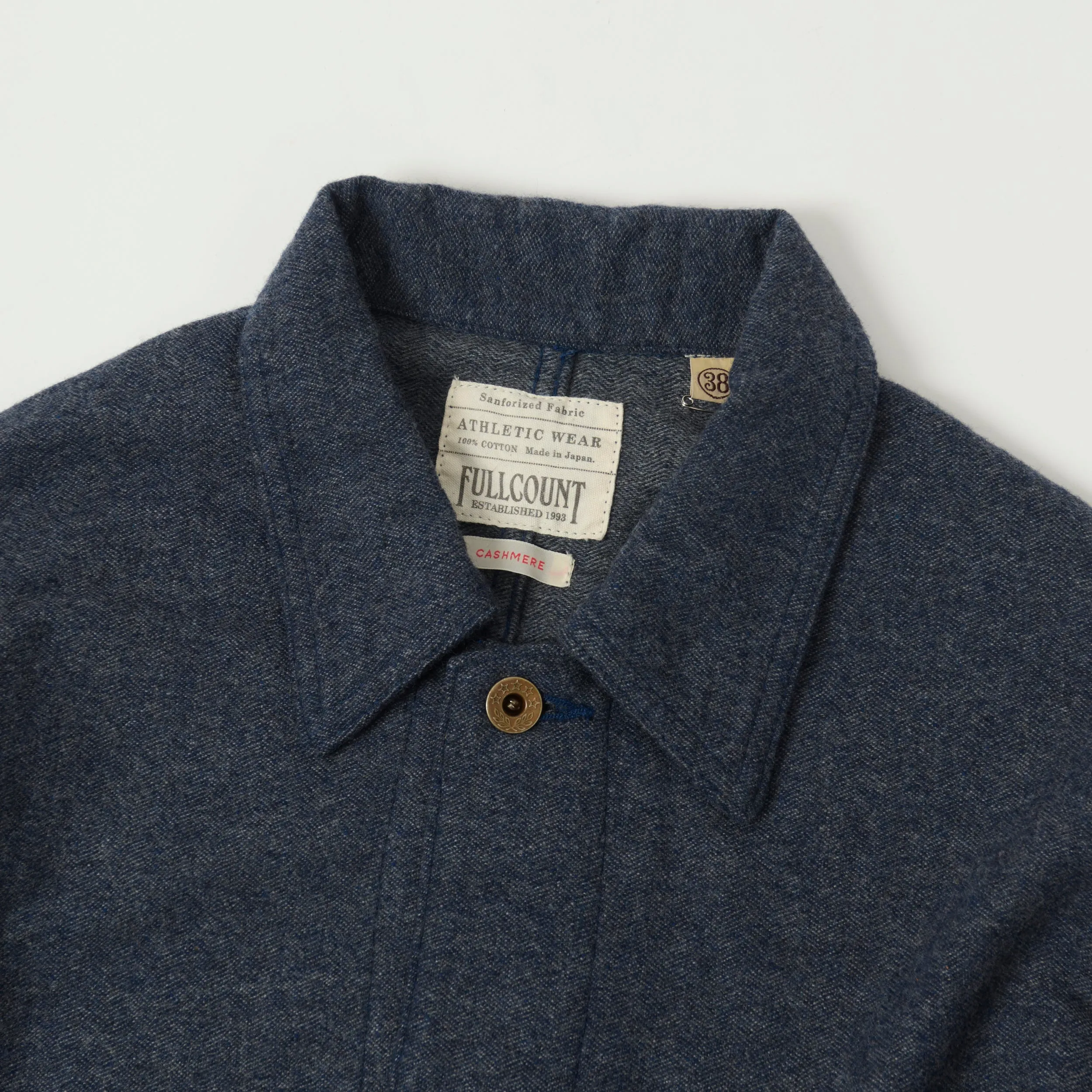 Full Count 2015 Wool/Cashmere Lightweight Overshirt - Navy Coffee Run