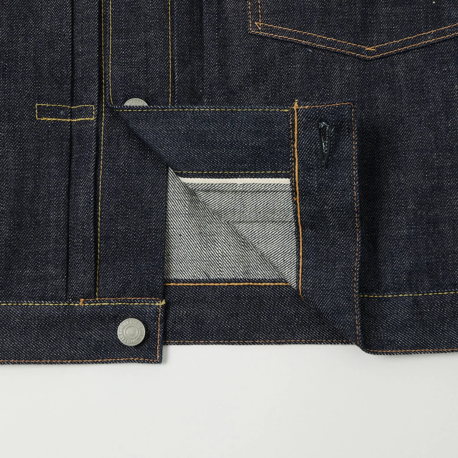 Full Count 2107 13.75oz Type I Denim Jacket - Raw Flexible Joint Mobility