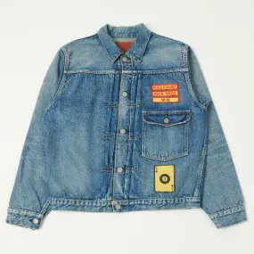 Full Count 2107HA Patched 13.7oz Type I Denim Jacket - 'Dartford' Wash Quick Access Closures