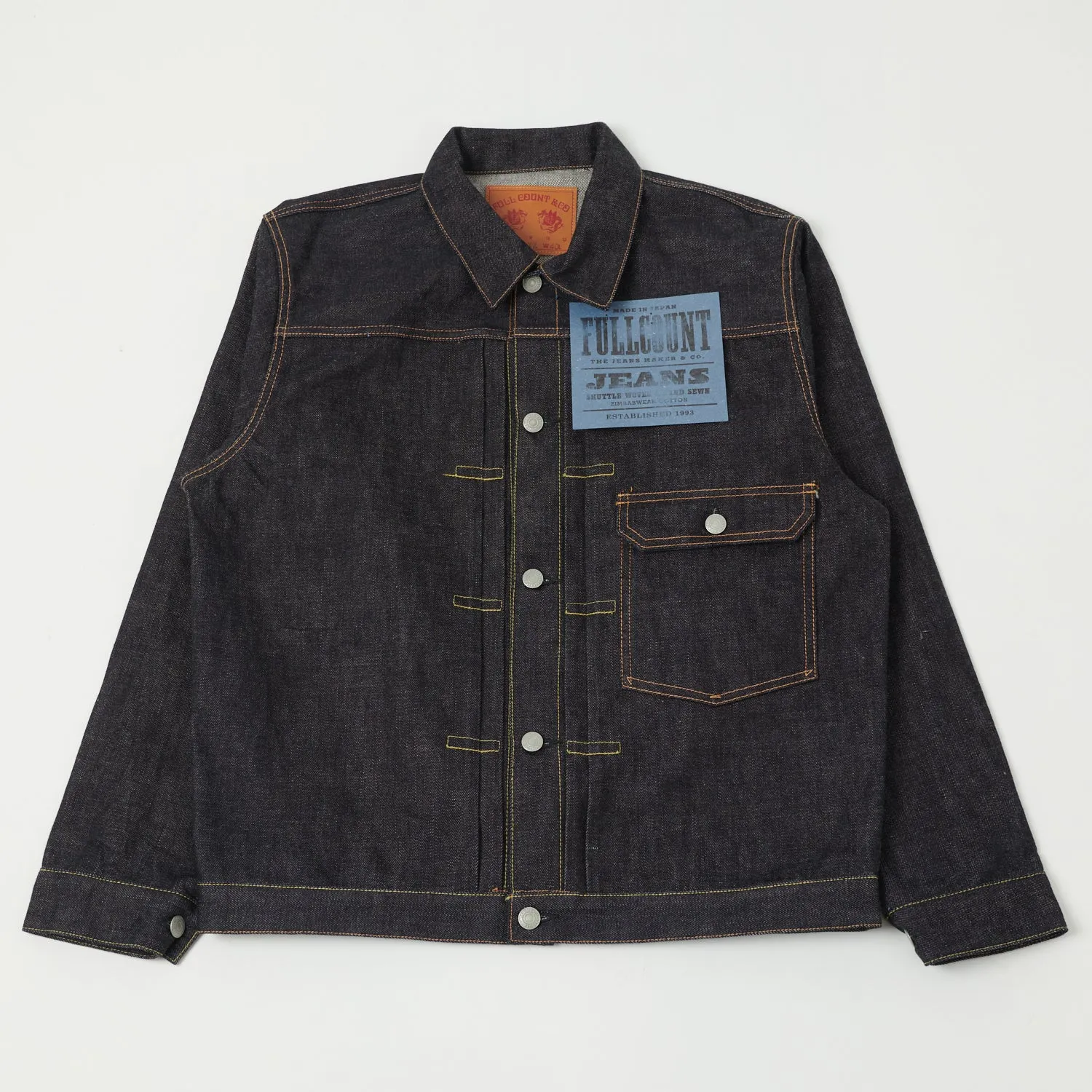 Dynamic flex Full Count 2107XX 15.5oz Type I Denim Jacket - Raw