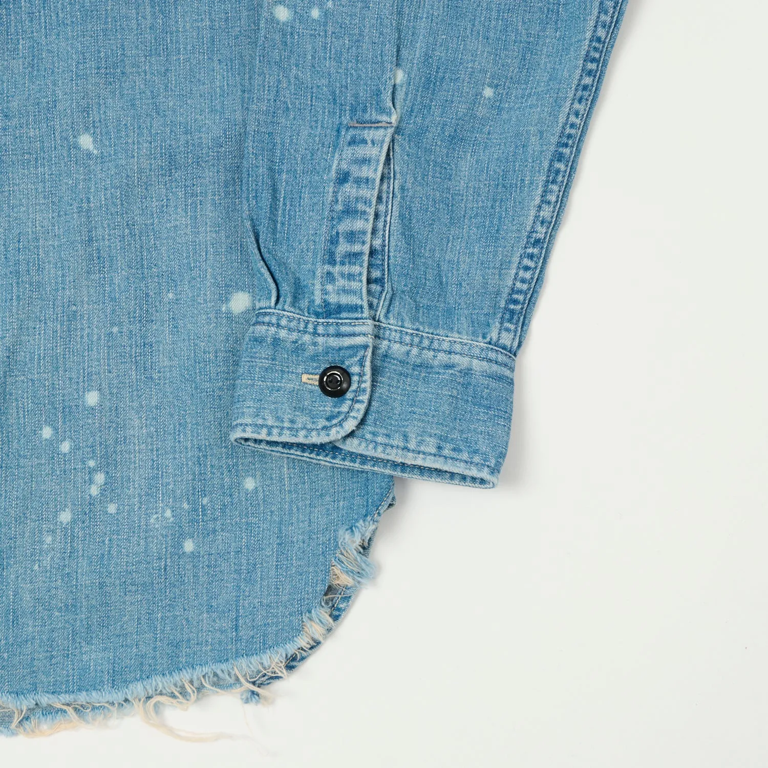 Micro Perforated Texture Full Count 4890 Denim Work Shirt - Heavy Wash