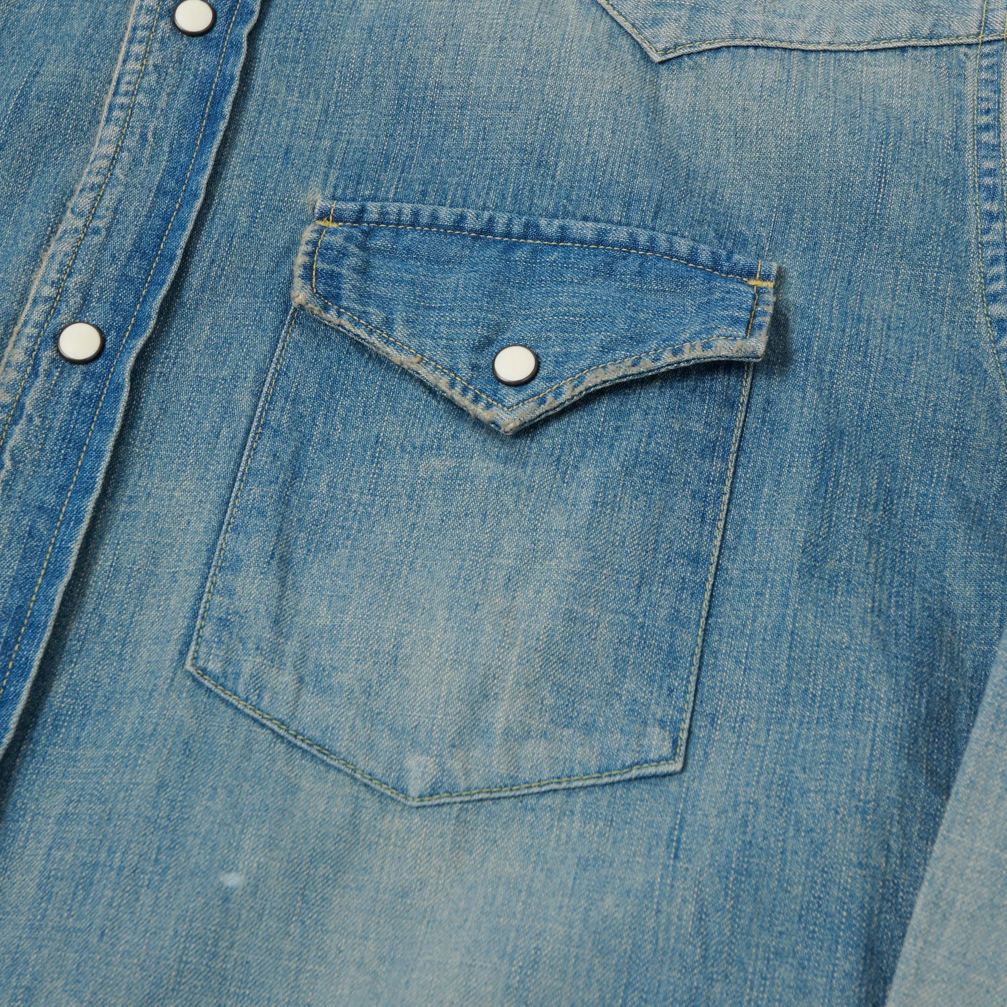 Lightweight texture Spring Break Full Count 4894 Denim Western Shirt - Heavy Wash