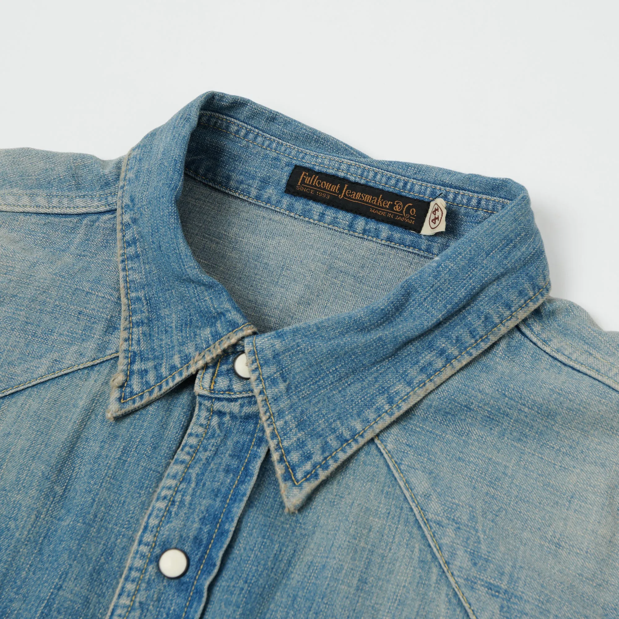 Full Count 4894 Denim Western Shirt - Heavy Wash ethical fashion