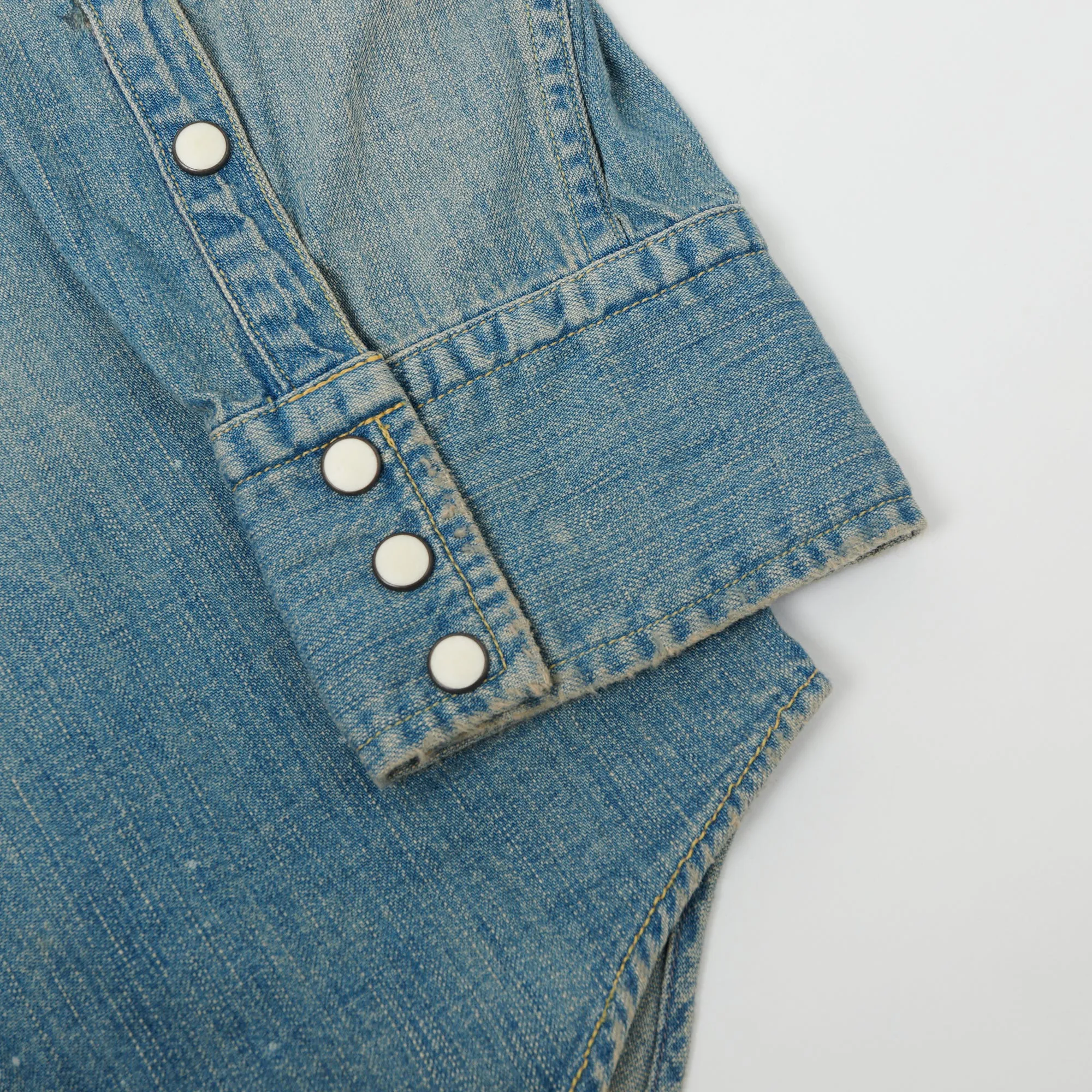 Practical Choice High-End Fabric Full Count 4894 Denim Western Shirt - Heavy Wash