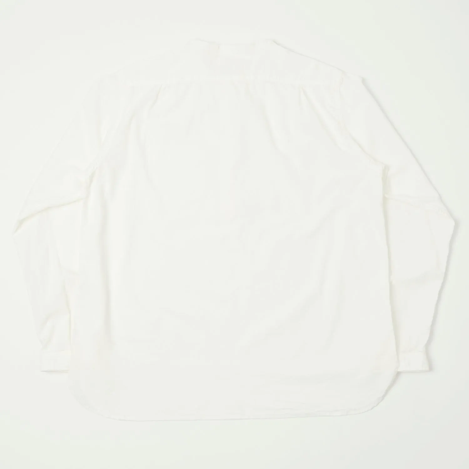 Full Count 4900 Stand Collar Pullover Chambray Shirt - White High-End Look