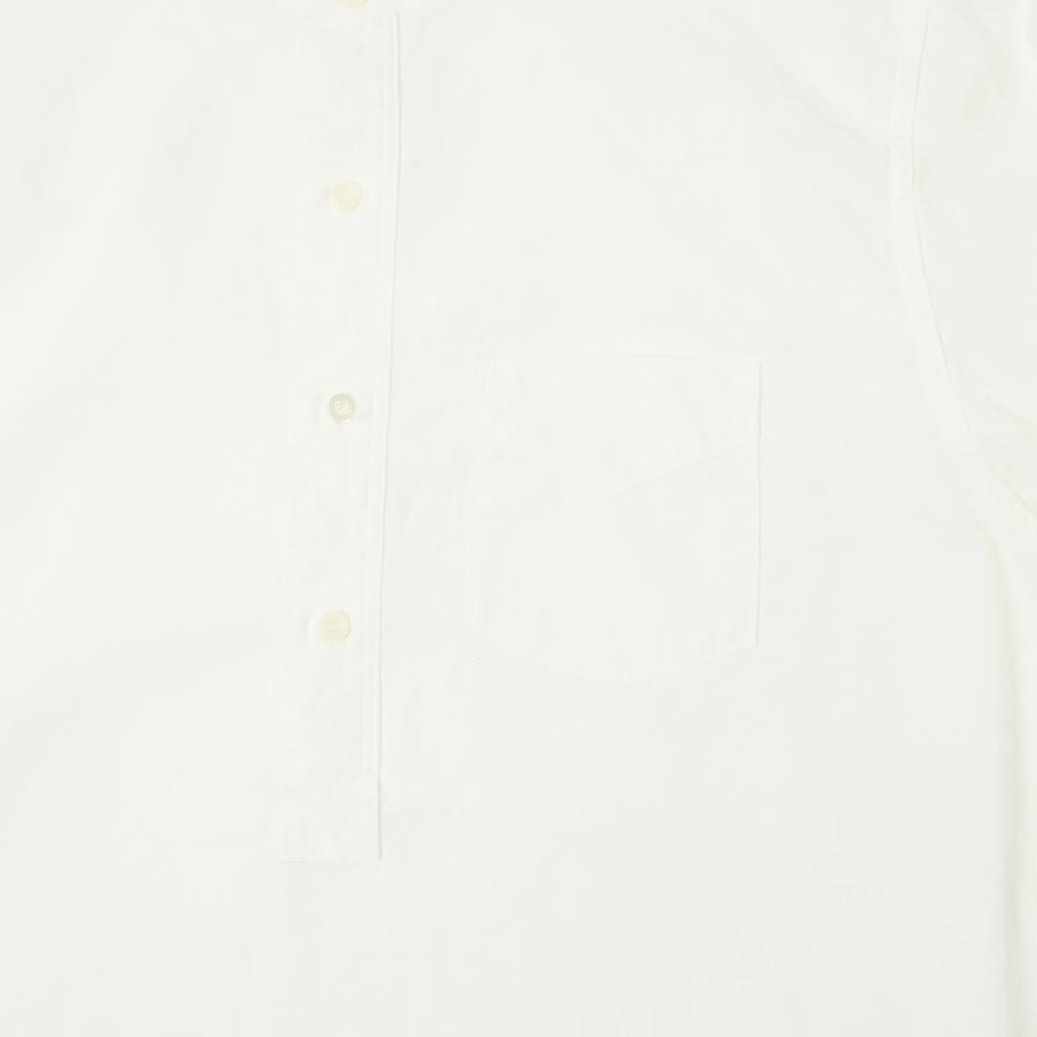 Lightweight texture Athleisure Trend Full Count 4900 Stand Collar Pullover Chambray Shirt - White