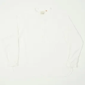 Customizable Option Full Count 4900 Stand Collar Pullover Chambray Shirt - White