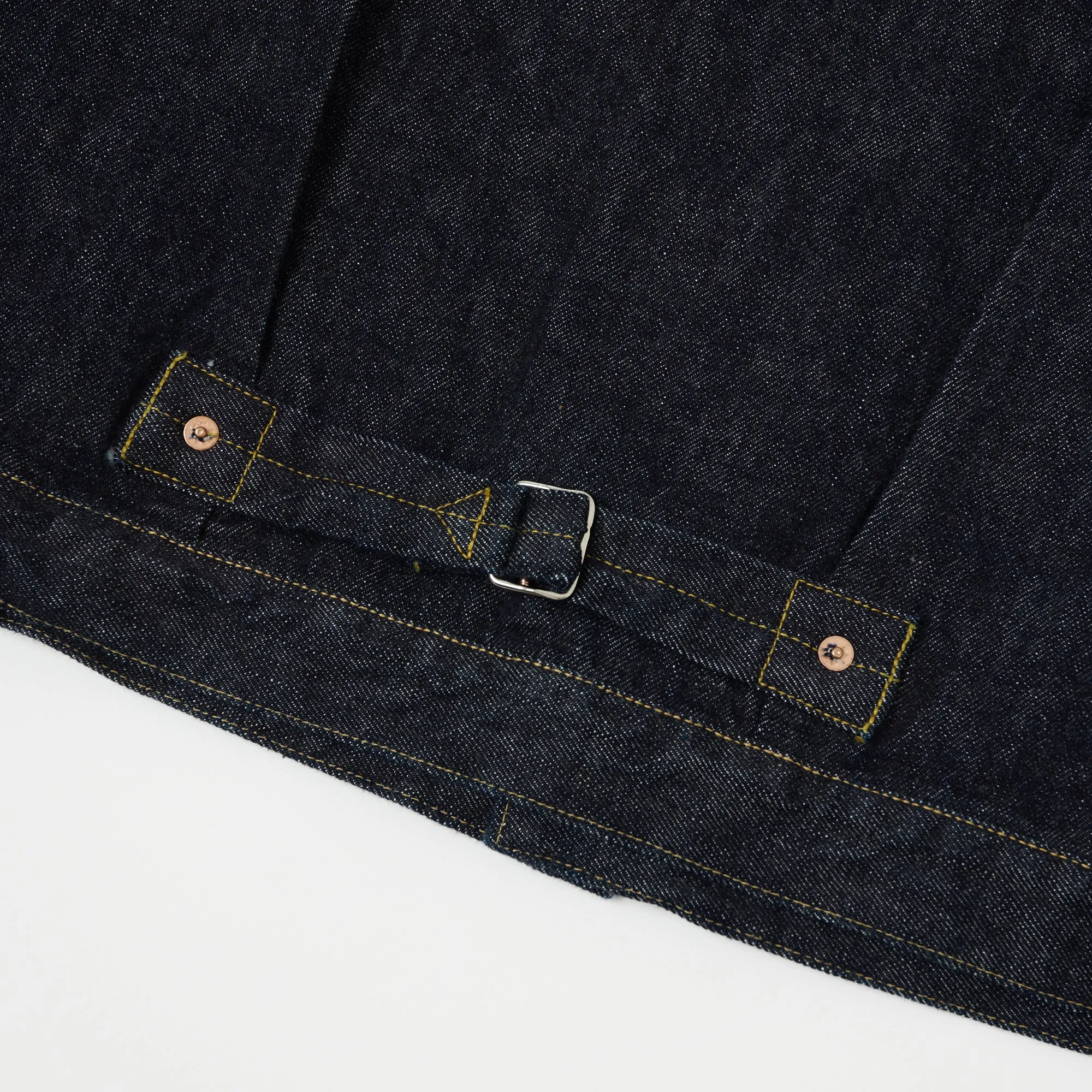 Full Count S2107 14oz Type I Denim Jacket - One Wash Elastic cuffs Wind Resistant Coating