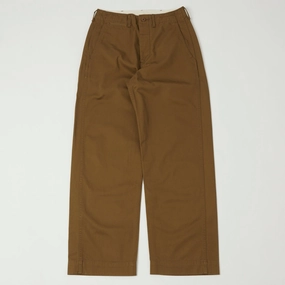 Full Count 1201 U.S. Army Combat Chino - Brown Tight Fit Soft Structure