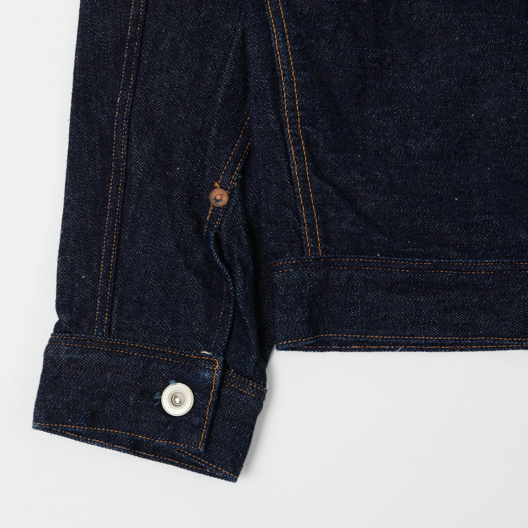 Warehouse & Co 'Brown-Duck & Digger' Denim Blouse Jacket - Rinsed Heavyweight Fabric Rain Guard