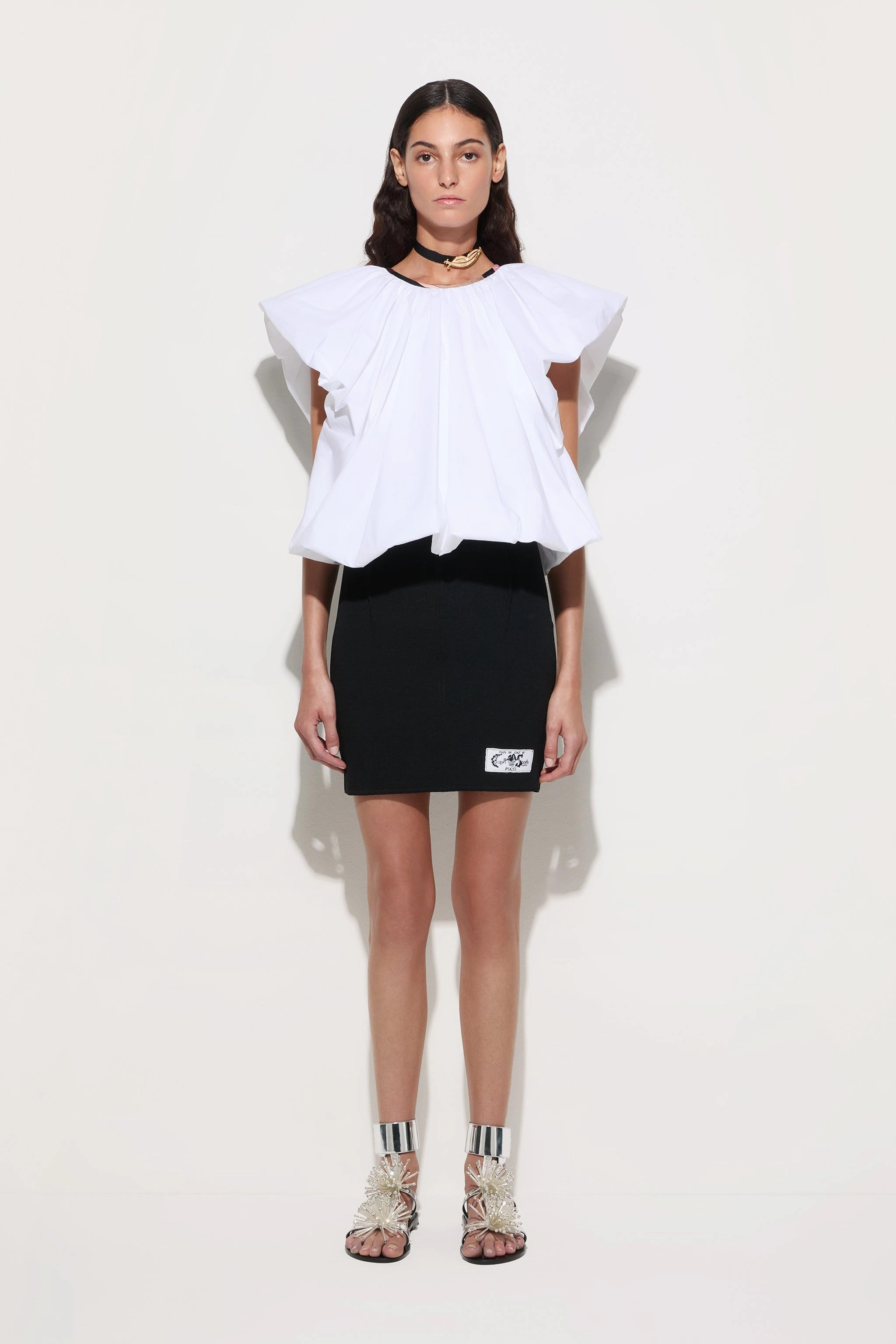 Stretched miniskirt Relaxed Vibe Neutral Tones