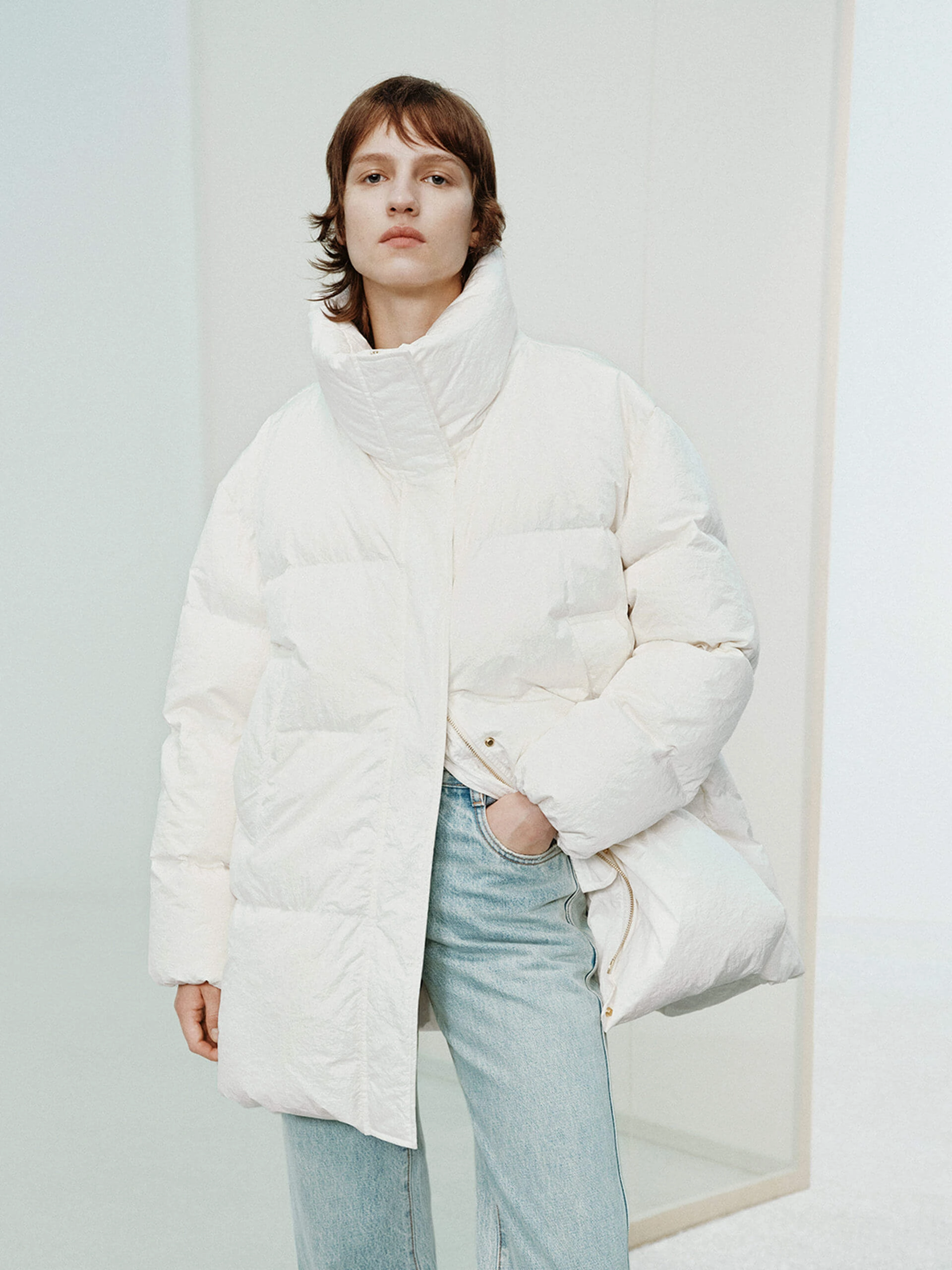 Funnel Neck Down Jacket Transitional Weather Piece AirflowVents