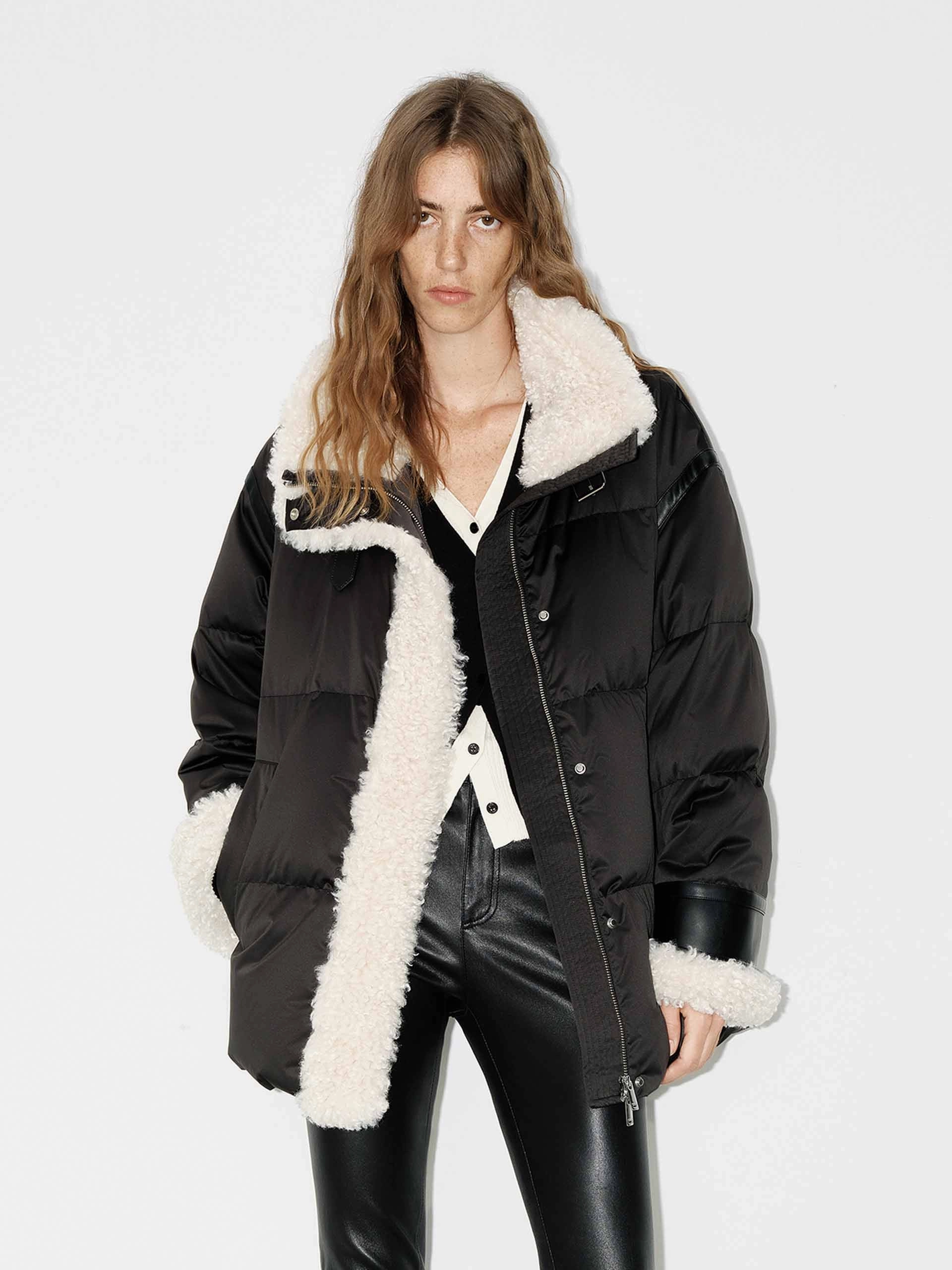 Fur Trim Quilted Down Jacket Aramid Fiber Reinforcement