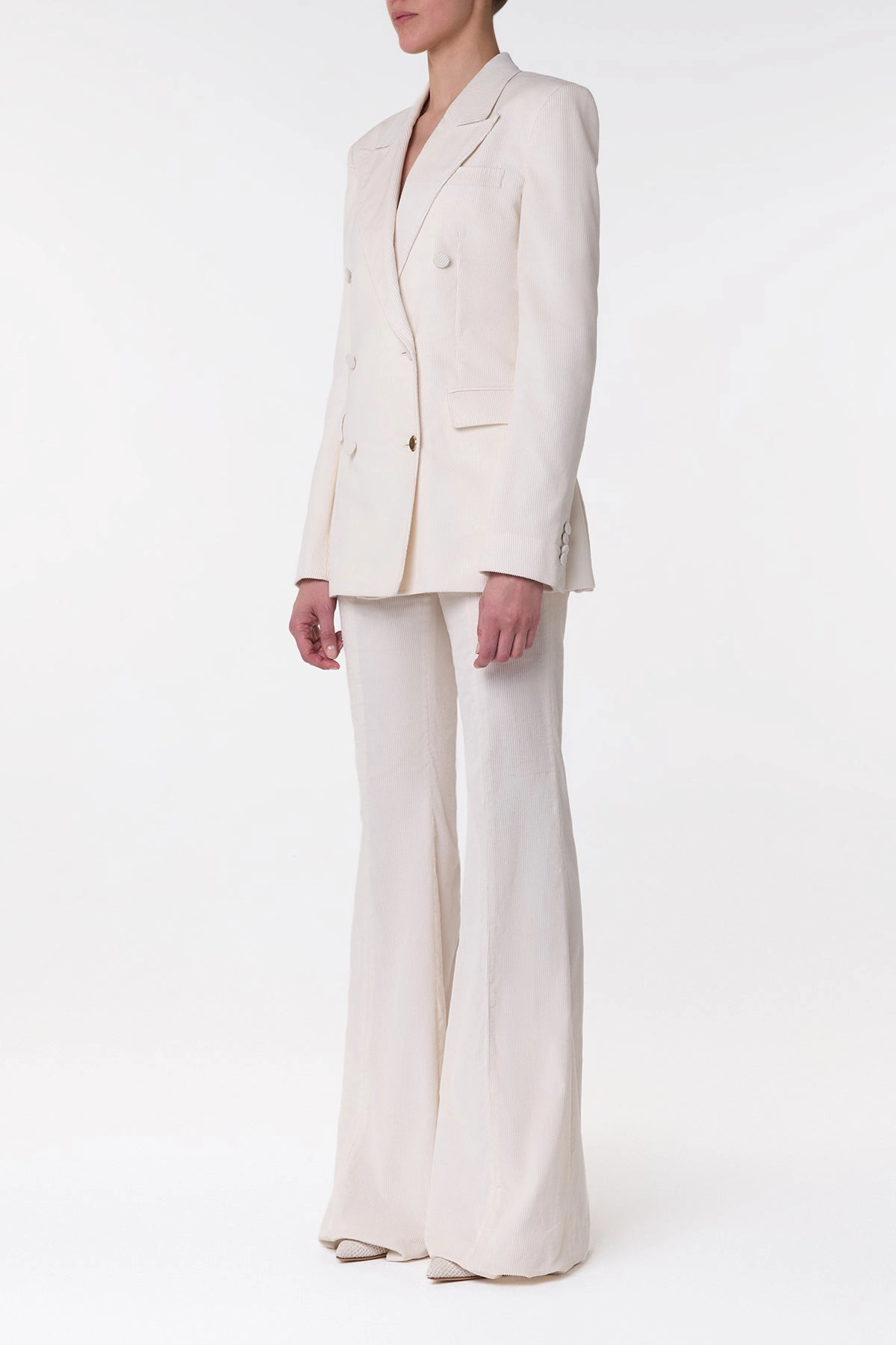 Gavin Blazer in Ivory Sea Island Cotton Corduroy Business Essentials