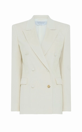 Gavin Blazer in Ivory Sea Island Cotton Corduroy All-Day Comfort Wear Business Layer