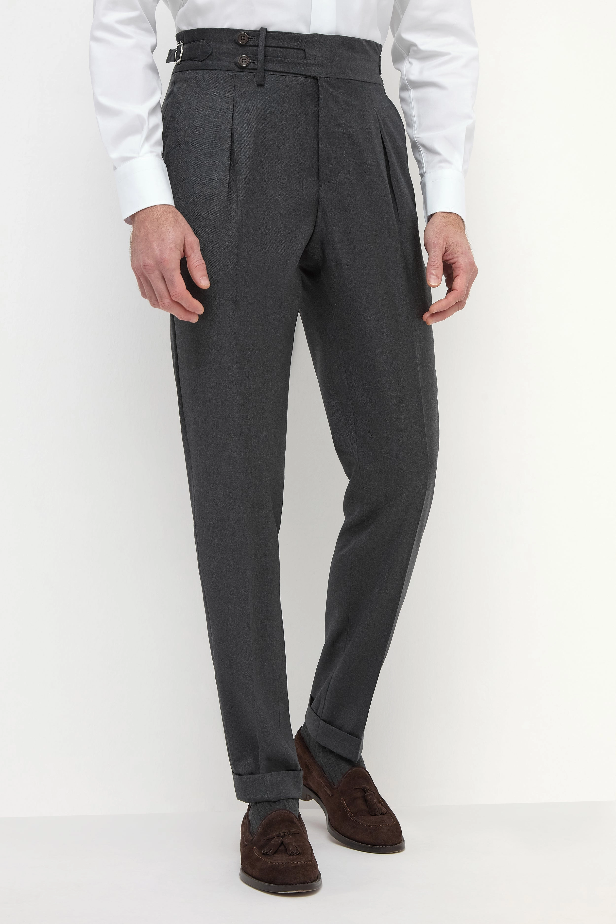 Dark grey Limited Edition trousers - Made in Italy Minimal Waist