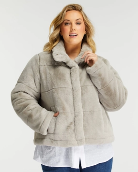 Geneva Jacket | Cloud Grey Stretch Knit Fabric