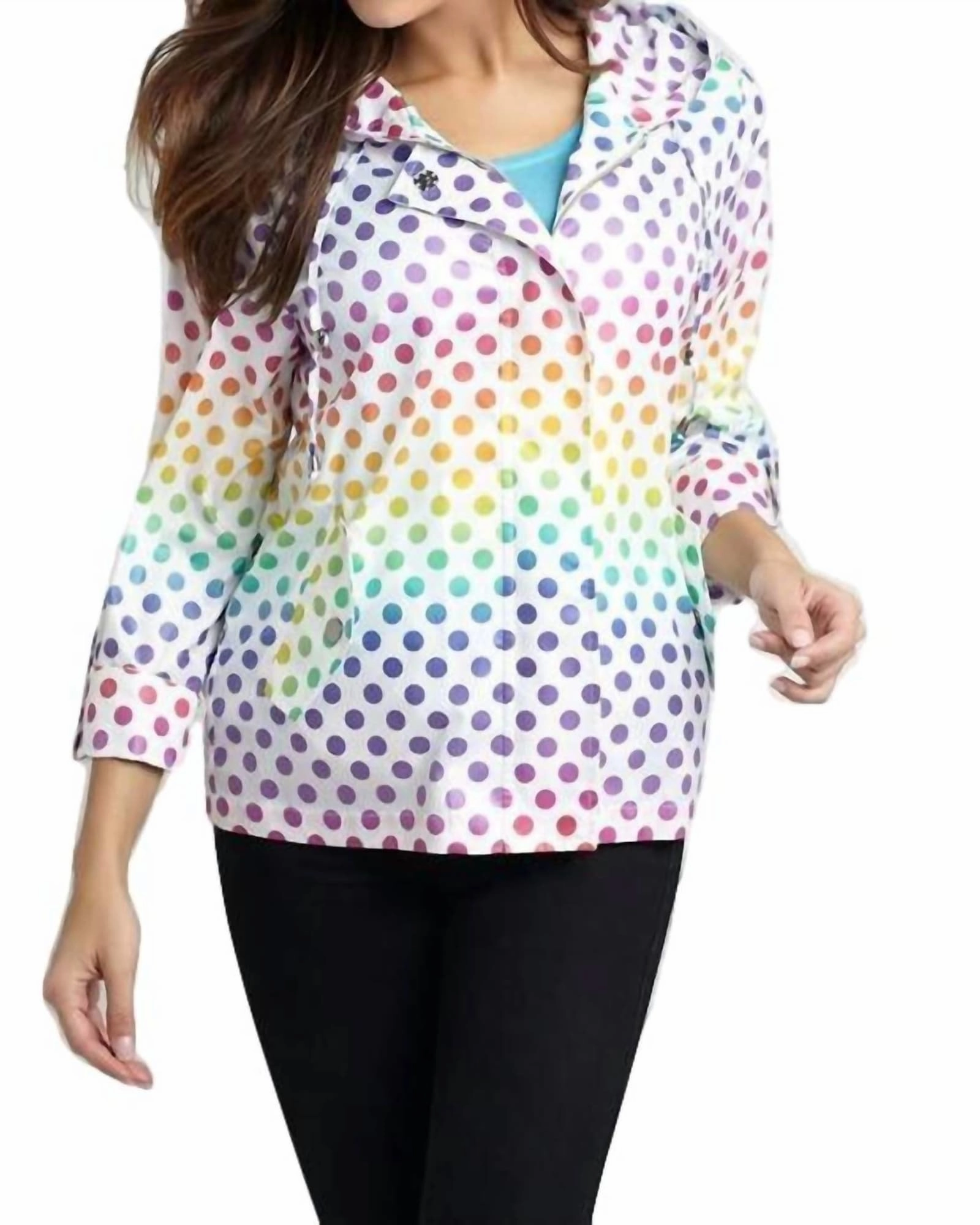 Get Spotted Rain Jacket in White Multi | White Multi Removable Inner Layer Limited Edition