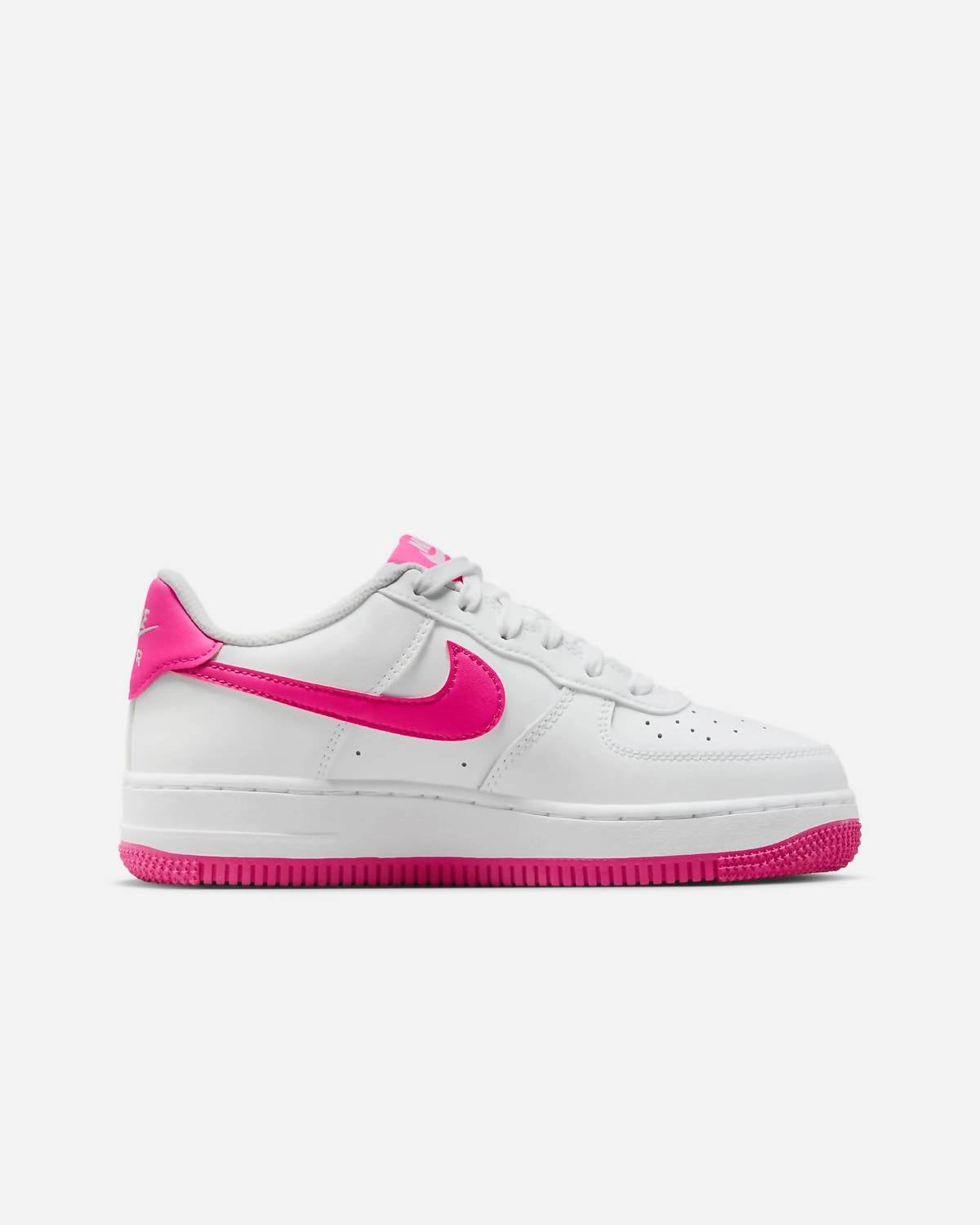 Girl's Air Force 1 Shoes In White/fushia Tension Balanced Design