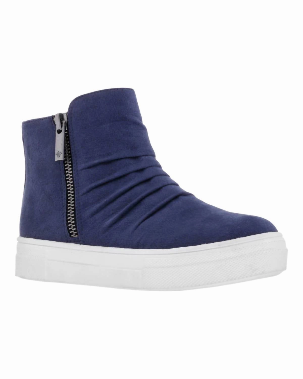 Girl's Amanda High-Top Sneakers In Navy Ergonomic Sole Cool Streetwear