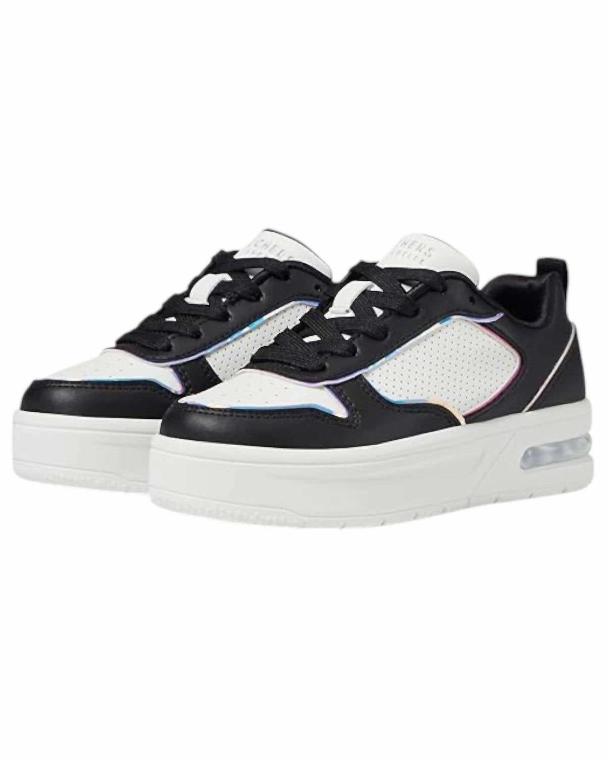 Girl's Court Hi- Air Sneakers In Black Flexible Chassis