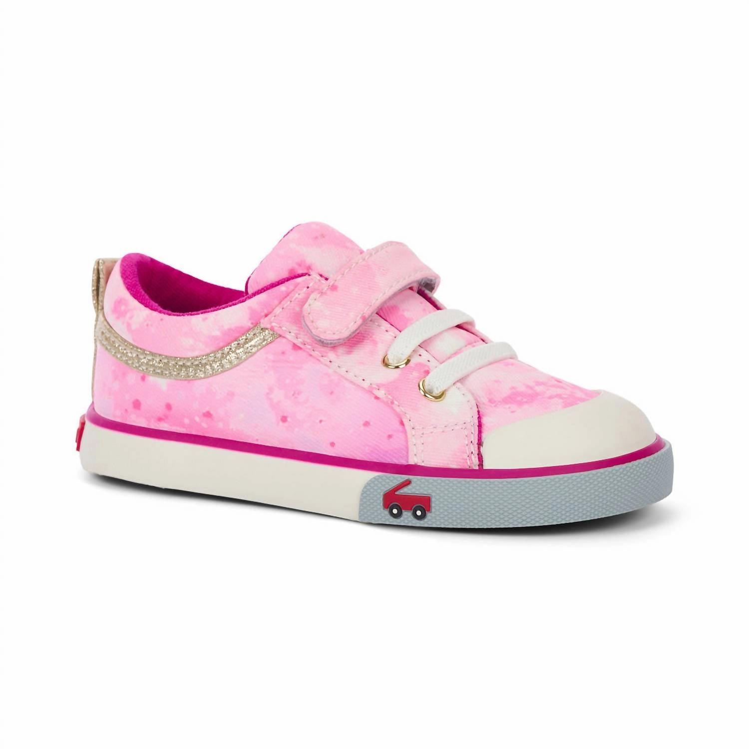 Girl's Kristin Kids Sneaker In Pink/stars SuedeUpper