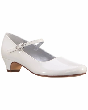 Girl's Seeley Mary Jane Shoes In White Patent Arch Relief