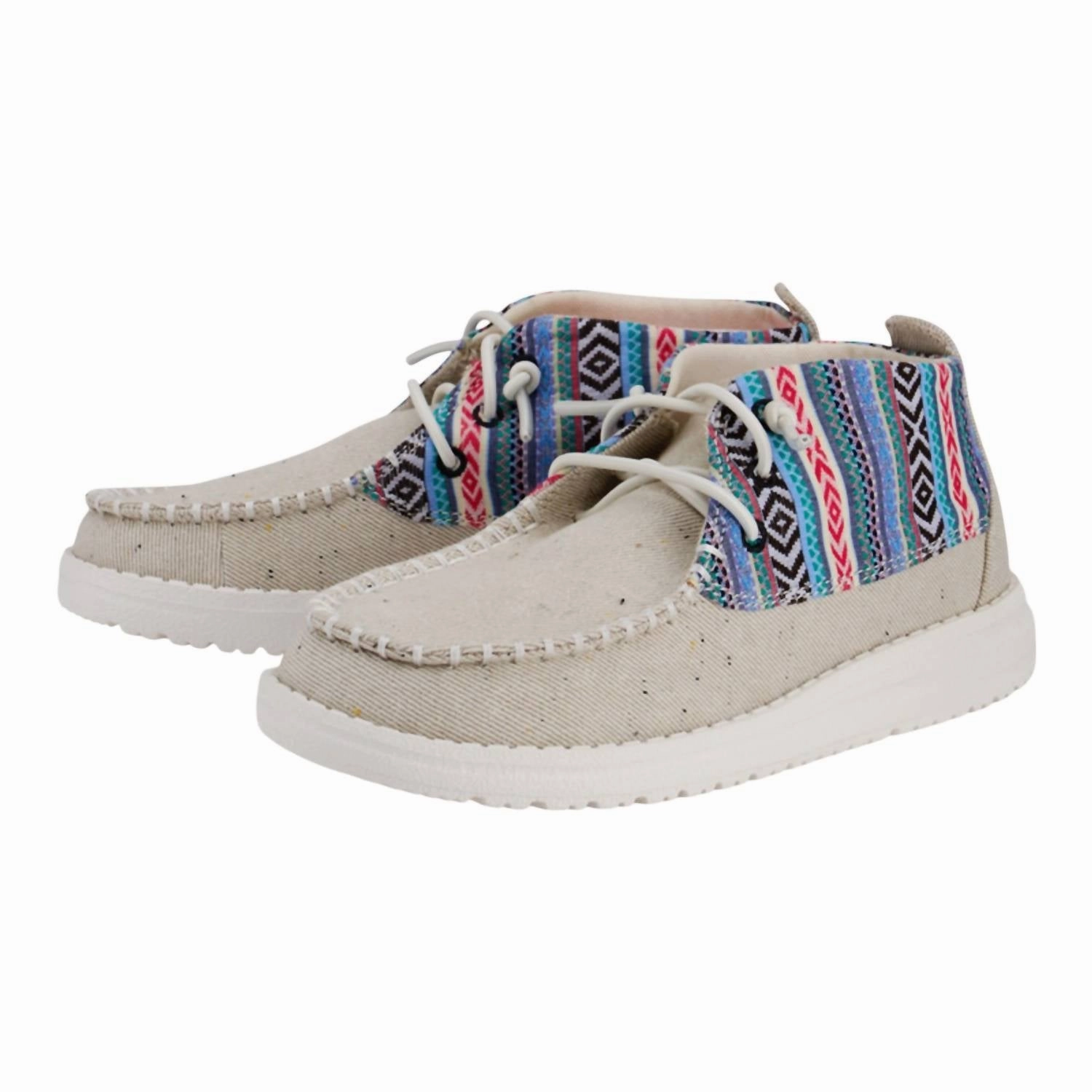 Girl's Youth Wendy Mid Boho Crafted Shoes In Light Grey/multi Neutral Ride Reinforced sidewalls