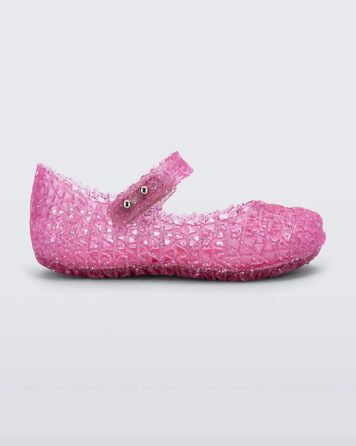 Girls' Campana Papel Flats In Pink Glitter Fast Entry Even Pace