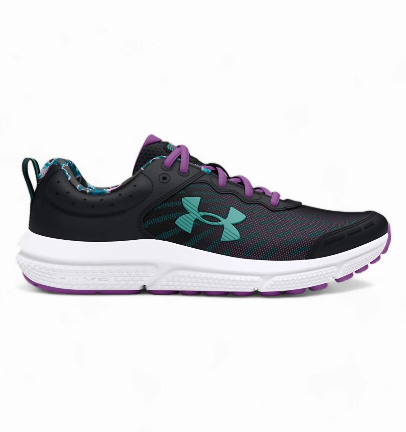 Active Design Girls' Grade School Assert 10 Print Sneakers In Black/provence Purple/radial Turquoise