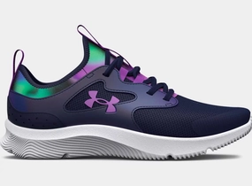 Footwear Focus Girls Ps Infinity 2.0 Al Running Shoe In Navy/green