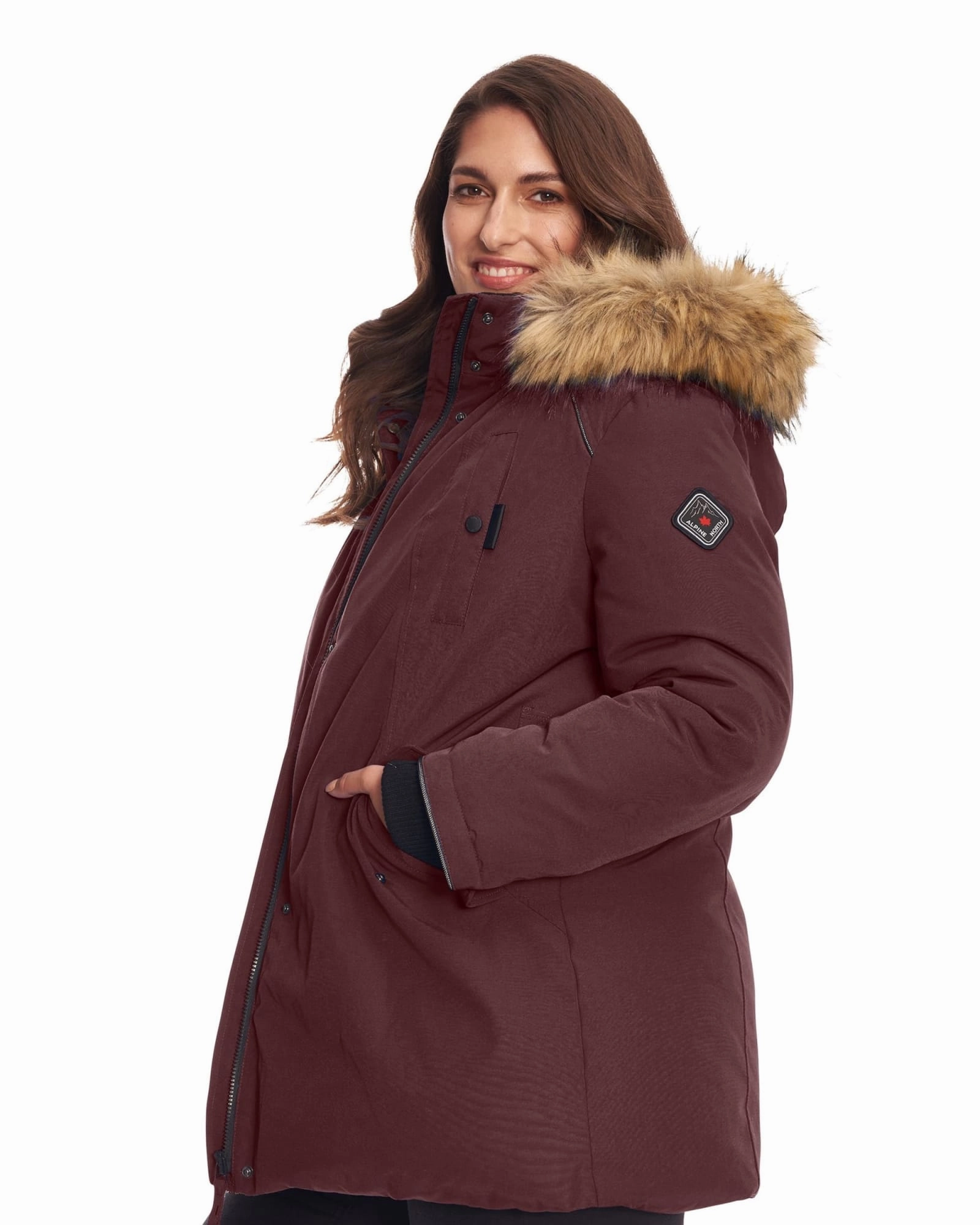 GLACIER | Vegan Down Recycled Parka Winter Jacket | Grape Minimal Warmth